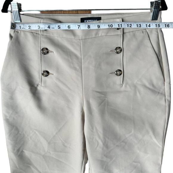 Express Womens Tan Ankle Midrise Sailor Pants Size 8S - Picture 7 of 13